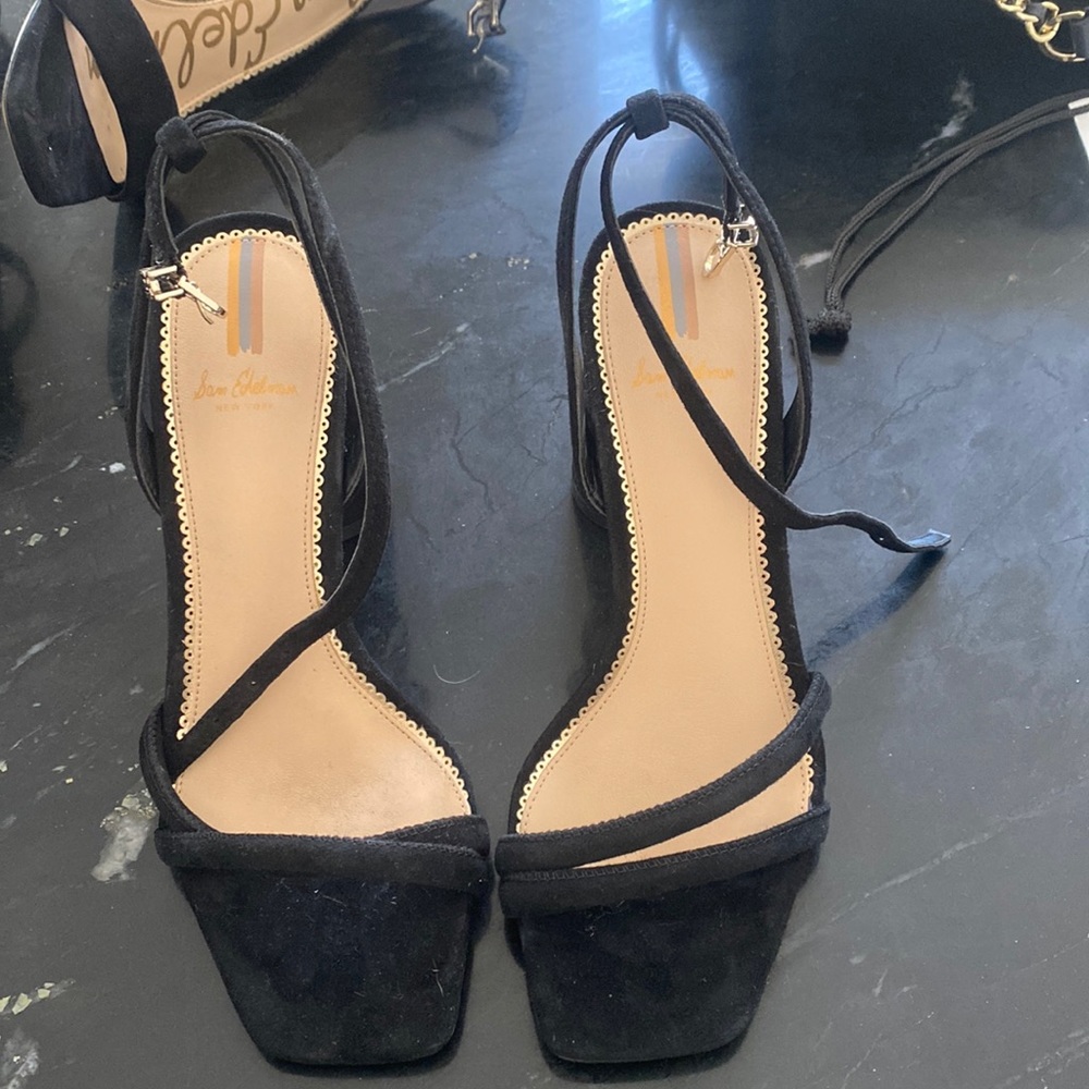 Sam Edelman black suede heels size 7